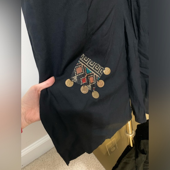 Black Hobo Embroidered Wide Leg Pants - Picture 10 of 17